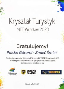 dyplom kryształ turystyki