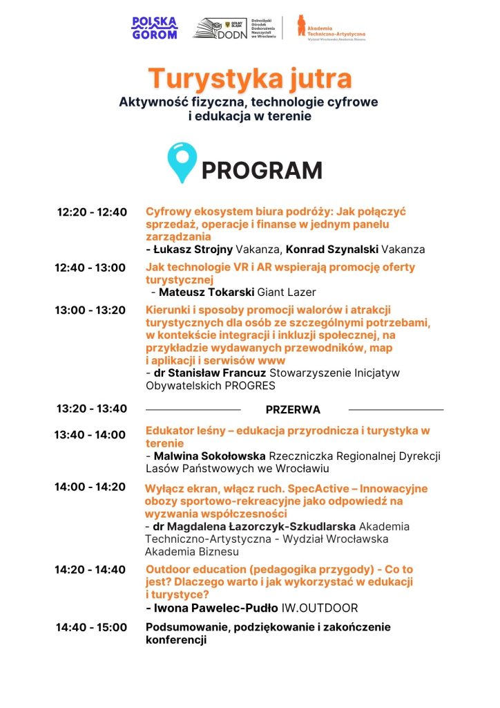 Program ,,Turystyka jutra: Aktywność fizyczna, technologie cyfrowe i edukacja w terenie" cz .2