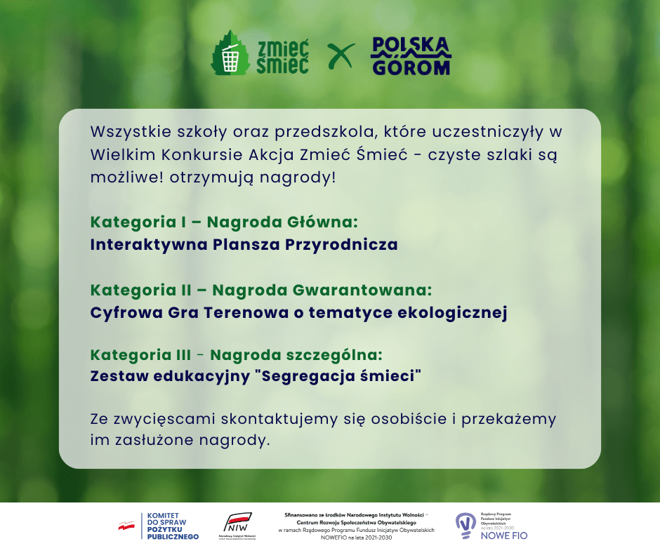 PODSUMOWANIE AKCJI SPRZĄTANIA NAGRODY